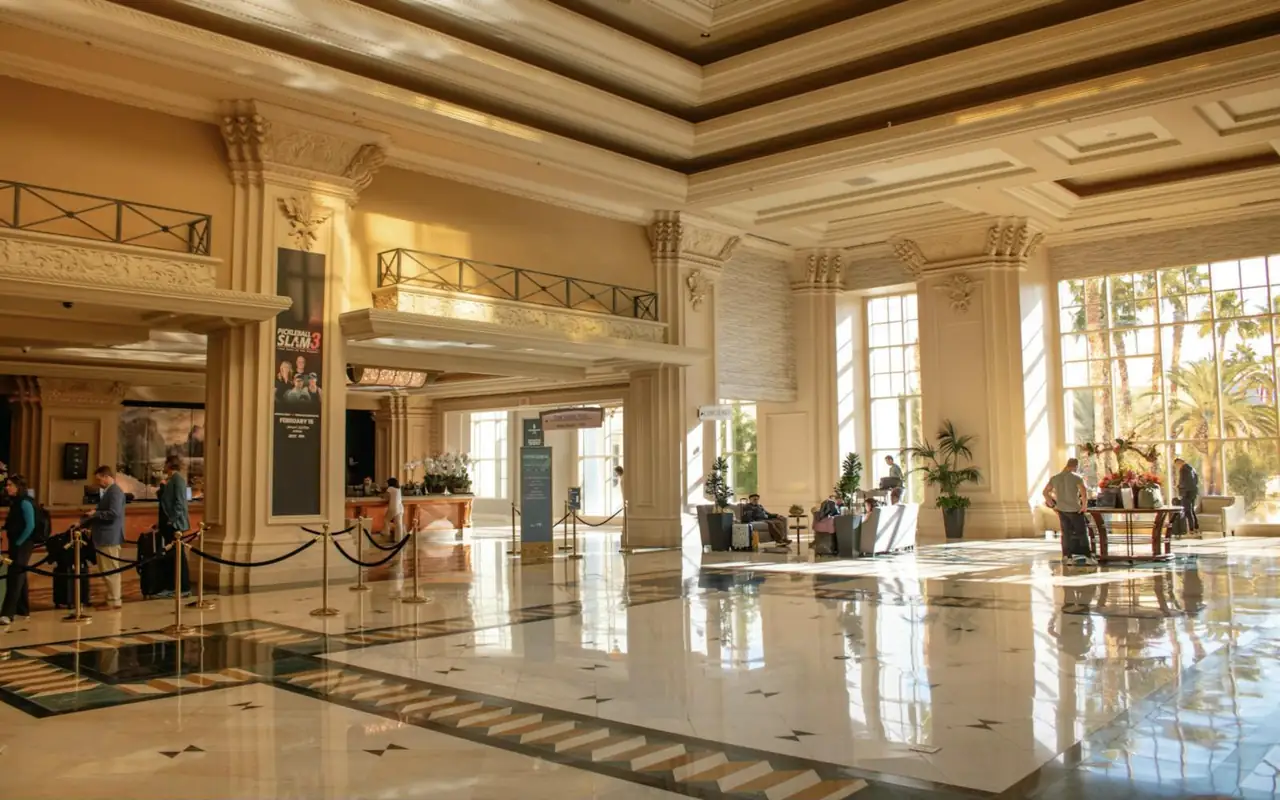 Grande hall d'albergo luminosa